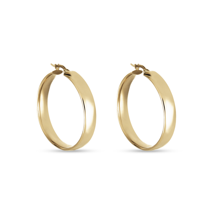 Stone and Strand 10K Yellow Gold Large Gold Glider Hoops Side Image