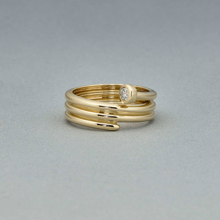 Stone and Strand 14K Yellow Gold Nailed It Wrap Around Diamond Ring  Editorial Image