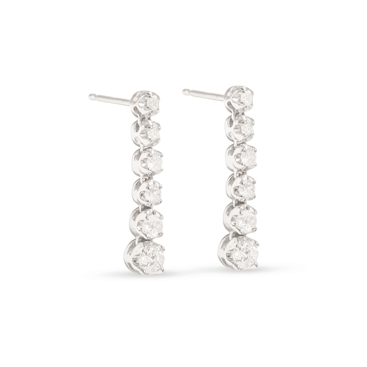 White Gold Noble Diamond Tennis Earrings