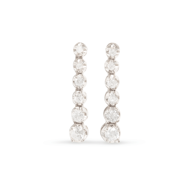 White Gold Noble Diamond Tennis Earrings