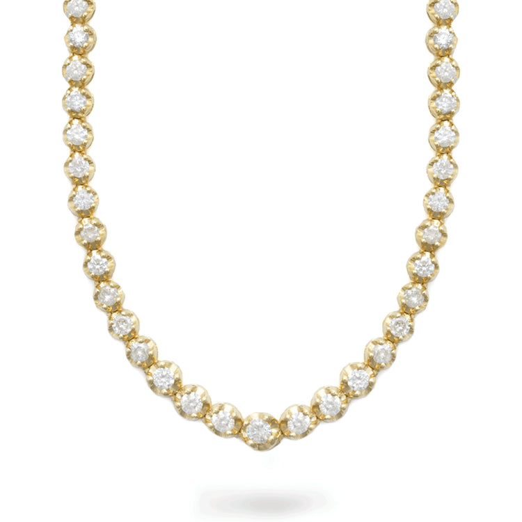 Stone and Strand 14K Yellow Gold Noble Diamond Tennis Necklace Close Up Image
