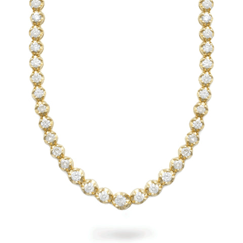 Stone and Strand 14K Yellow Gold Noble Diamond Tennis Necklace Close Up Image