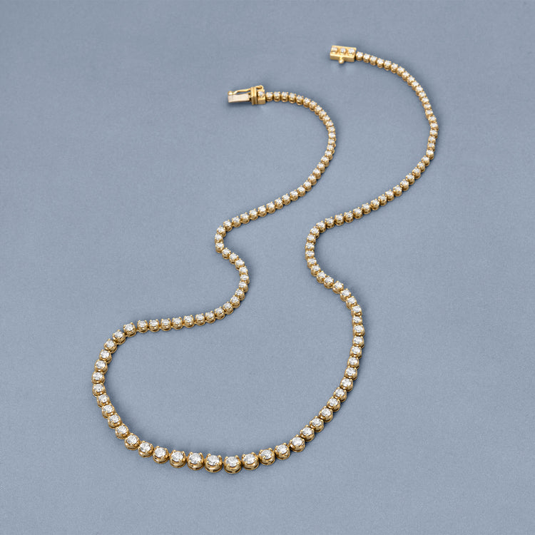 Stone and Strand 10K Yellow Gold Noble Diamond Tennis Necklace Editorial Image