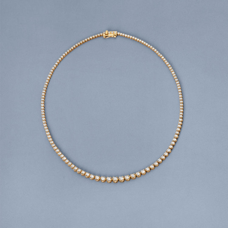 Stone and Strand 10K Yellow Gold Noble Diamond Tennis Necklace Editorial Image