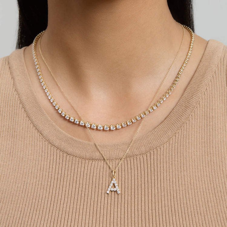 STONE AND STRAND 10Kイエローゴールド&ダイヤモンド ネックレス Noble Diamond Tennis Necklace – STONE AND STRAND