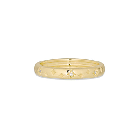 Stone and Strand 14K Yellow Gold Northern Star Diamond Band Front Image
