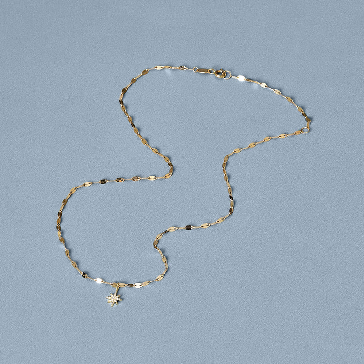 Stone and Strand 14K Yellow Gold Northern Star Pave Choker Editorial Image