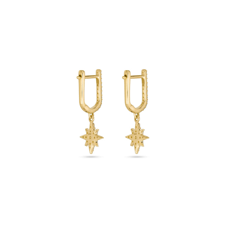 Stone and Strand 14K Yellow Gold Northern Star Pave Huggies Rear Image