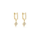 Stone and Strand 14K Yellow Gold Northern Star Pave Huggies Side Image