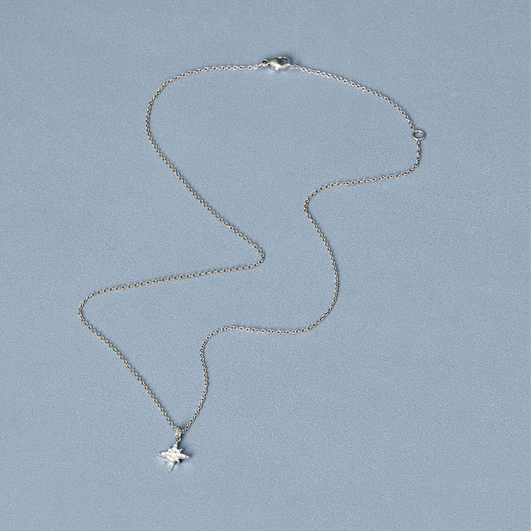 Stone and Strand 14K White Gold Northern Star Pave Necklace Editorial Image