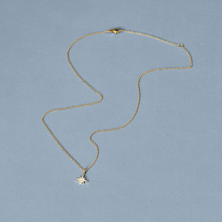 Stone and Strand 14K Yellow Gold Northern Star Pave Necklace Editorial Image