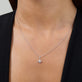 Image of 14K White Gold Northern Star Pave Necklace on Models Neck