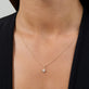 Image of 14K Yellow Gold Northern Star Pave Necklace on Models Neck