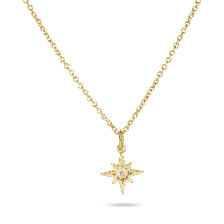 Stone and Strand 14K Yellow Gold Northern Star Pave Necklace Rear Image