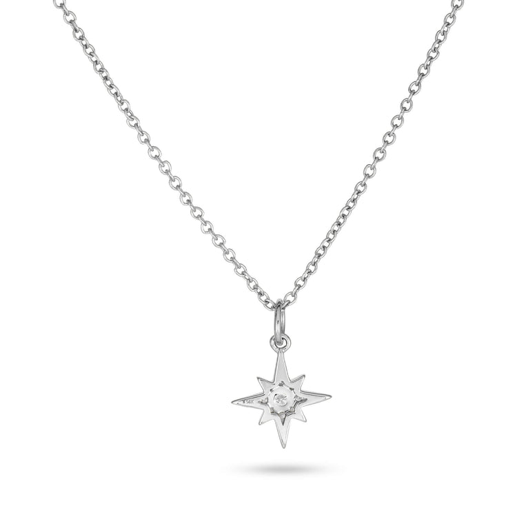 Stone and Strand 14K White Gold Northern Star Pave Necklace Rear Image