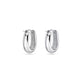 Oblong Silver Hoops