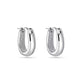 Oblong Silver Hoops