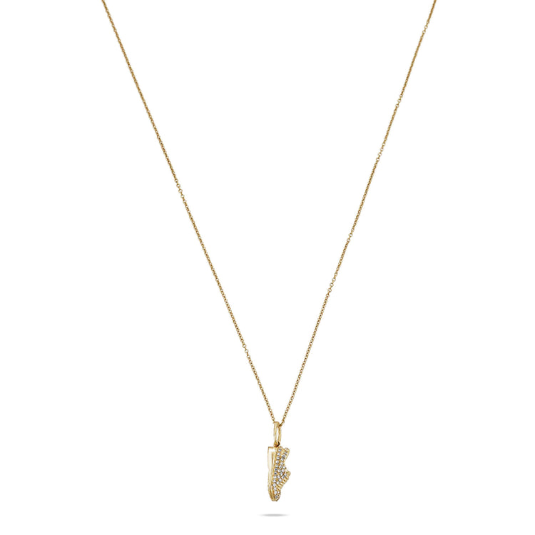 Stone and Strand 14K Yellow Gold Post Run High Pave Necklace Front Image