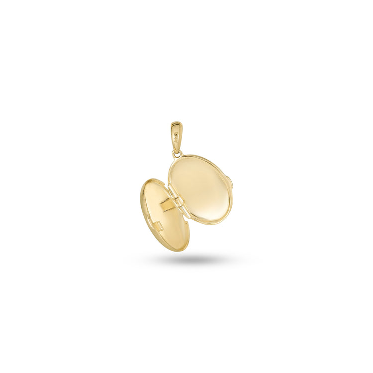 Stone and Strand 14K Yellow Gold Oval Essential Locket Charm Front Open Image