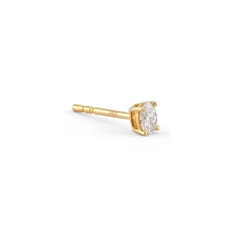 Stone and Strand 14K Yellow Gold Oval Treasure Stud Side Image
