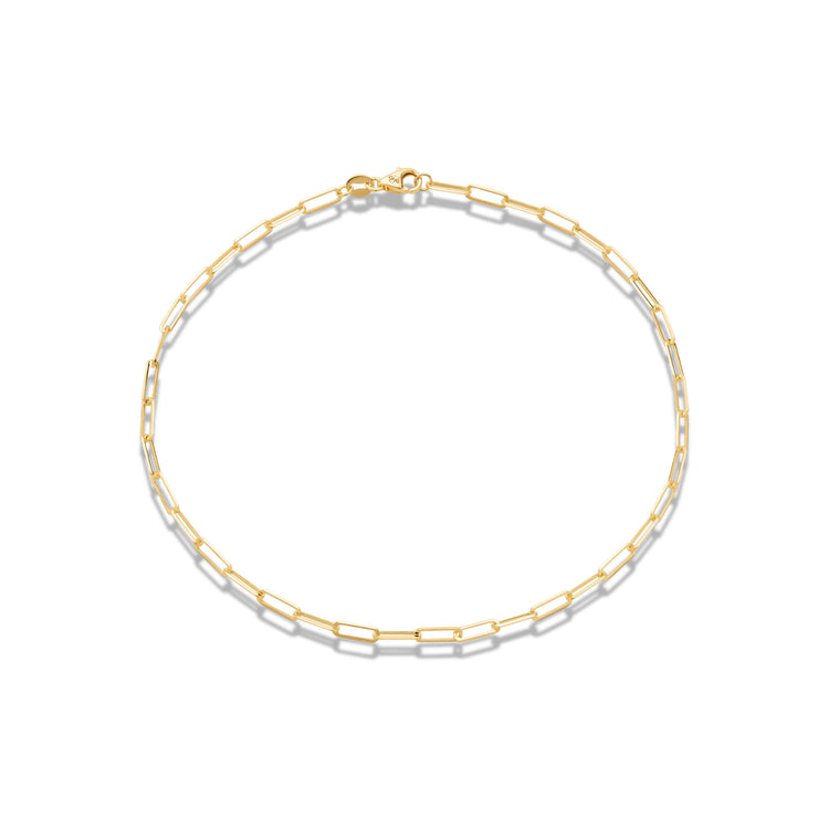 Stone and Strand 14K Yellow Gold Paperclip Anklet Front Image