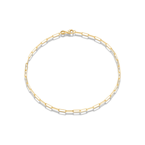 Stone and Strand 14K Yellow Gold Paperclip Anklet Front Image