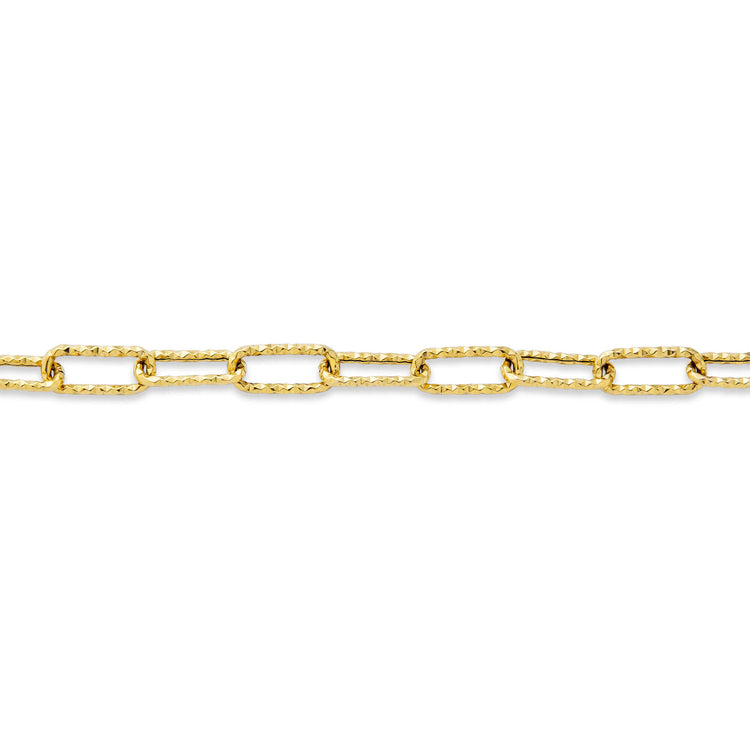 Stone and Strand 10K Yellow Gold Paperclip Sparkle Chain Bracelet Close Up Image