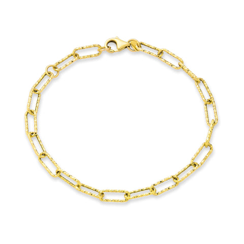 Stone and Strand 10K Yellow Gold Paperclip Sparkle Chain Bracelet Front Image