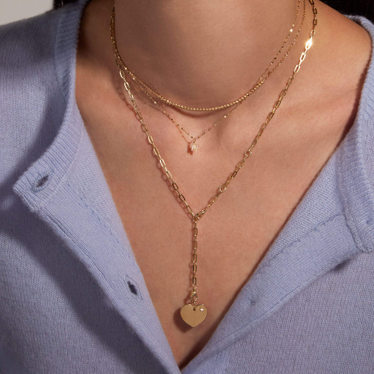 Image of 14K Yellow Gold Pivot by Stone and Strand Paperclip Chain with Stone and Strand Necklaces
