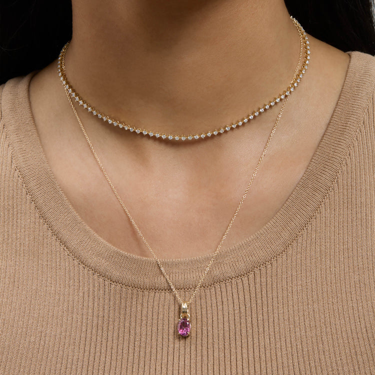 Image of 14K Yellow Gold Passionate Mood Charm with Stone and Strand Necklaces