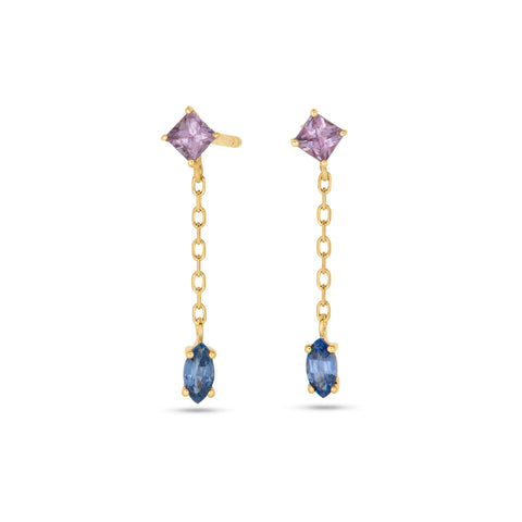 Stone and Strand 10K Yellow Gold Pastel Drop Earrings Front Image