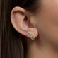 Image of 14K Yellow Gold Pave Diamond Butterfly Wings Earrings on Models Ear