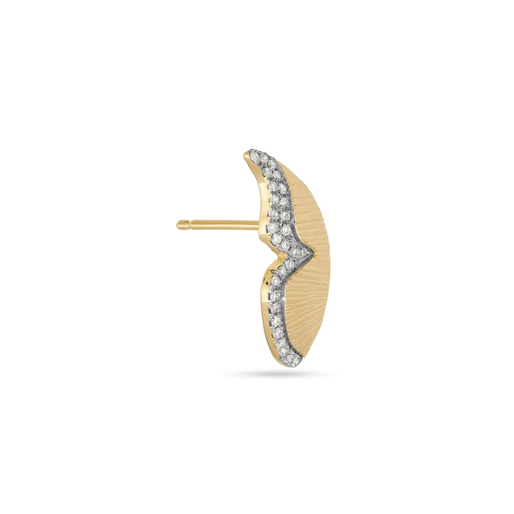 Stone and Strand 14K Yellow Gold Pave Diamond Butterfly Wings Earrings Side image