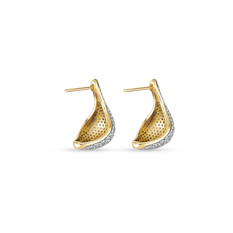 Stone and Strand 10K Yellow Gold Pave Diamond Droplet Studs Rear Image