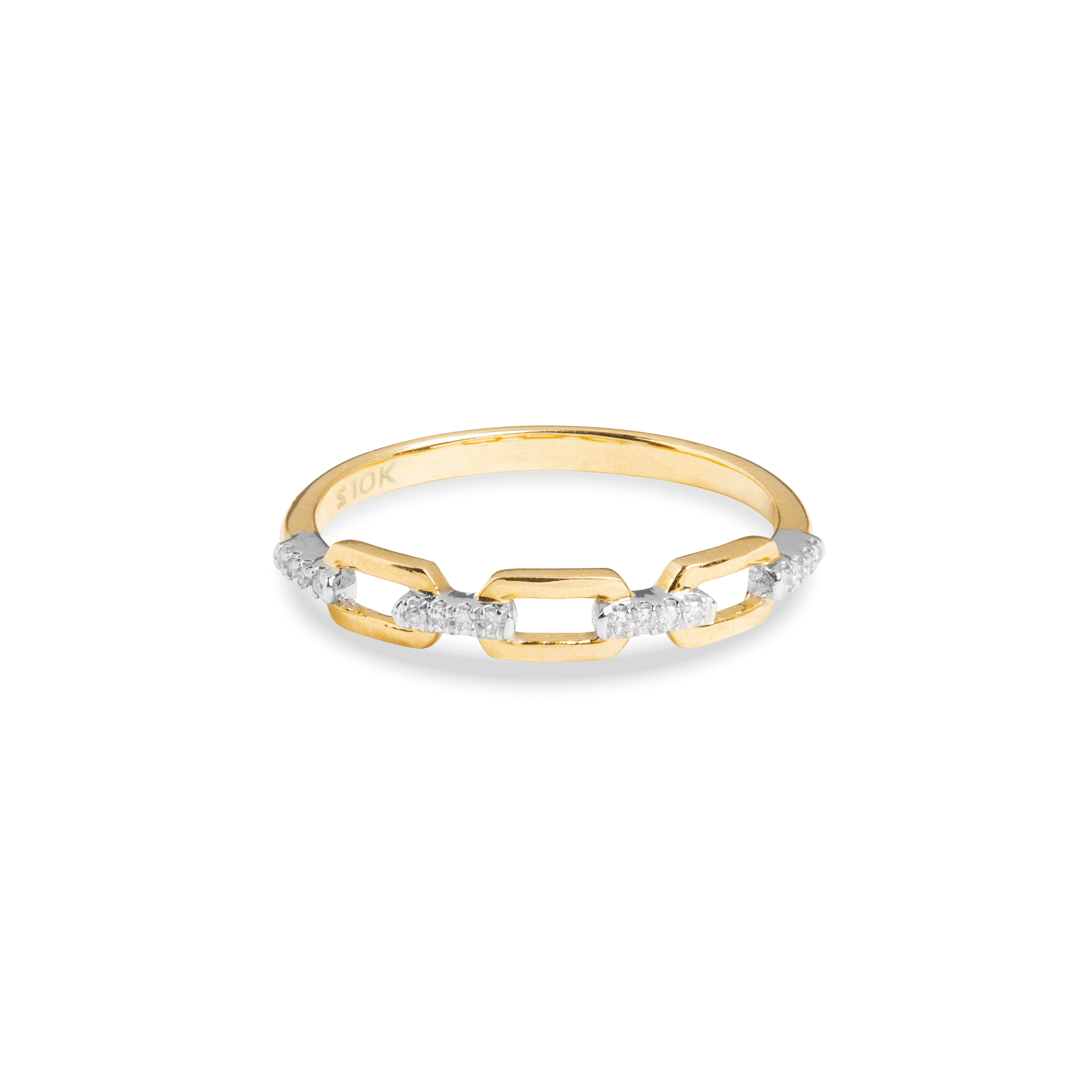 Pave Diamond Open Linked Ring