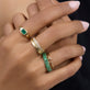 Image of 14K Yellow Gold Pave Emerald Cigar Band with Stone and Strand Rings