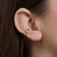 Image of 14K Yellow Gold Pave Knife Edge Ear Cuff on Models Ear