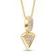 Stone and Strand 14K Yellow Gold Pave Knife Edge Shield Necklace Front Image