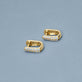 Stone and Strand 14K Yellow Gold Pave Knife Edge Wide Huggies Editorial Image