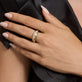 Image of 10K Yellow Gold Pave Pistachio Dome Ring on Models Hand