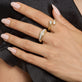 Image of 10K Yellow Gold Pave Pistachio Dome Ring with Stone and Strand Rings