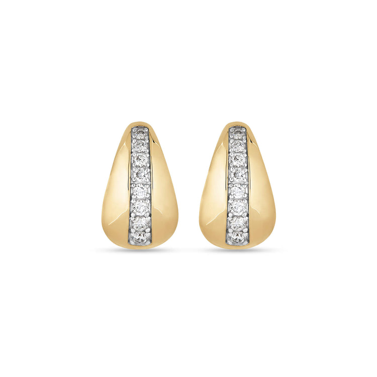 Stone and Strand 10K Yellow Gold Pave Pistachio Diamond Huggies Front Image