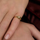 Image of 14K Yellow Gold Pave Shield Signet Ring on Models Hand