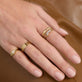 Image of 14K Yellow Gold Pave Shield Signet Ring with Stone and Strand Rings