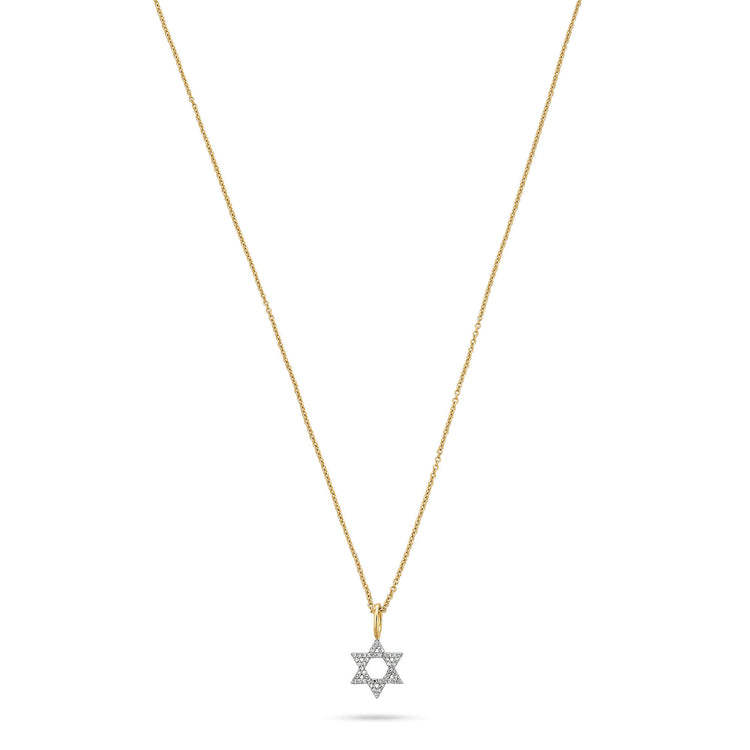 Stone and Strand 14K Yellow Gold Pave Star Of David Diamond Necklace Front Image