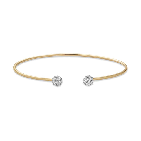 Stone and Strand 10K Yellow Gold Tiny Diamond Disco Dainty Cuff Front Image