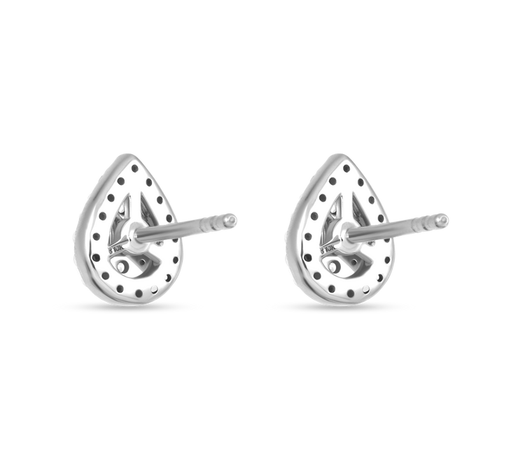 Stone and Strand 14K White Gold Perfect Pear Mosaic Diamond Studs Rear Image