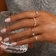 Image of 10K Yellow Gold Perfect Pear Diamond Band with Stone and Strand Rings