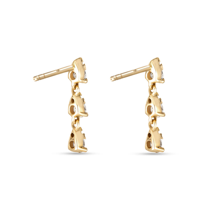 Stone and Strand 10K Yellow Gold Perfect Pear Diamond Drop Earrings Rear Image