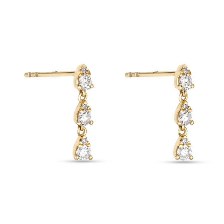Stone and Strand 10K Yellow Gold Perfect Pear Diamond Drop Earrings Side Image